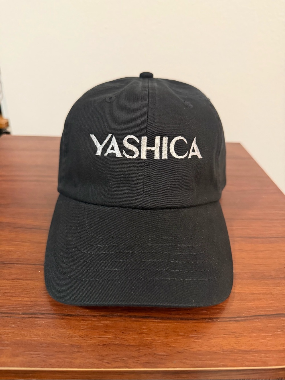 Yashica Camera Black Cap with White Logo Embroidery